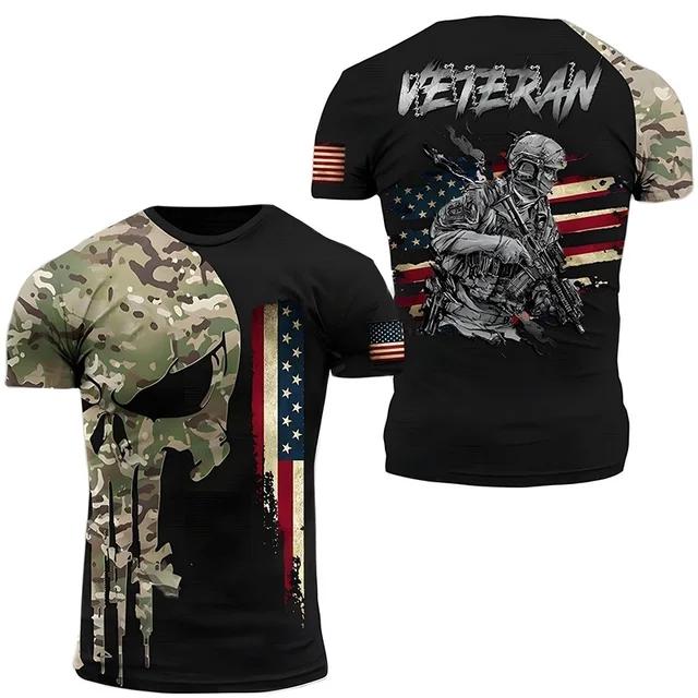 T Veteran Usa Us Army Shirt For Men Clothing Combat Military Camouflage Tshirt 3d Skull Printed Short Sleeve Olive Beige Tshirt