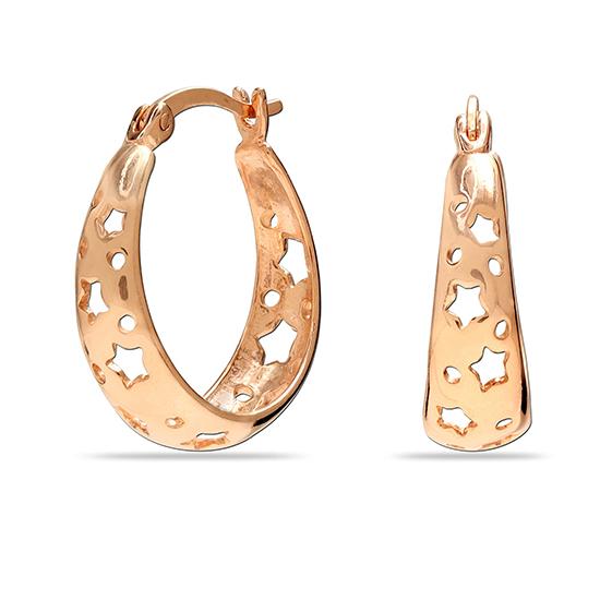 LeCalla S925 Bijoux en argent sterling ovale ovale plaqué or rose en filigrane étoile boucles d'oreilles pour les femmes adolescentes