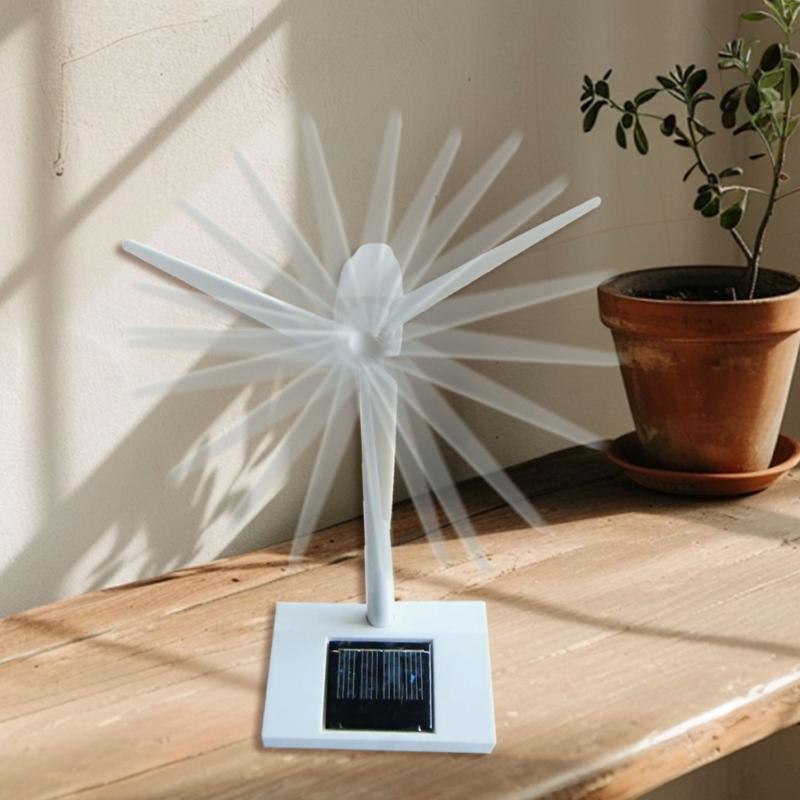 Solar Powered Windmill Craft Kits Model Building Toy Safe Plastic STEM Windwheel Toy For Children Home Desk Decoration