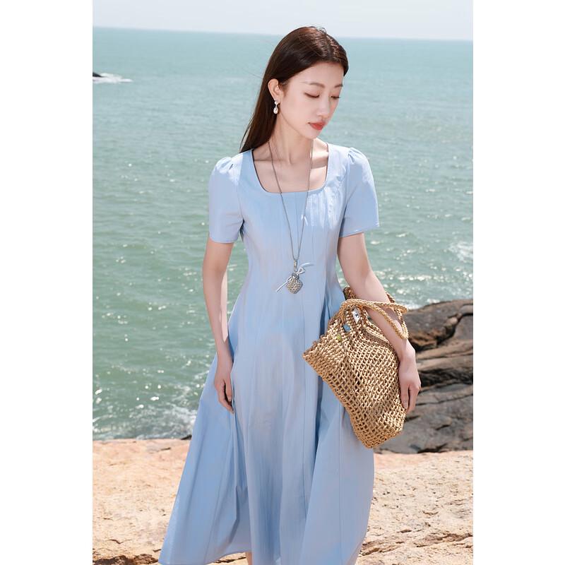 

Sancai Plus Size Square Neck Short Sleeve A-line Dress XL (170/96B)