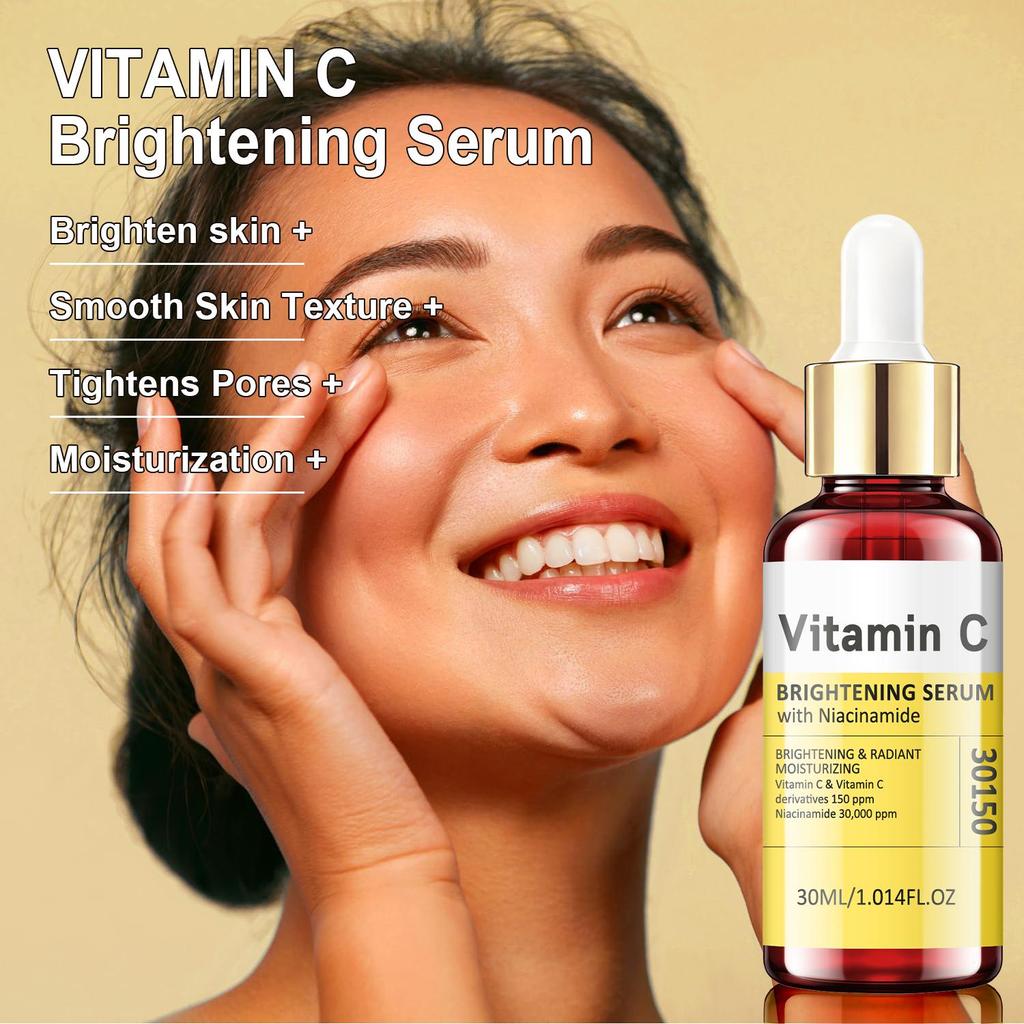 Vitamin C Brightening Serum-Brighten Skin & Oil Control-Improves The Look Of Dark Spots-Supports Skin's Natural Collagen Production-30ml
