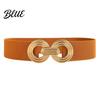 Wide Elastic Waist Belt 75cm Women's Belt, Stretch Fashionable with Slimming for Daily Commute Geometric Metal Buckle, Dress Corset Accessory