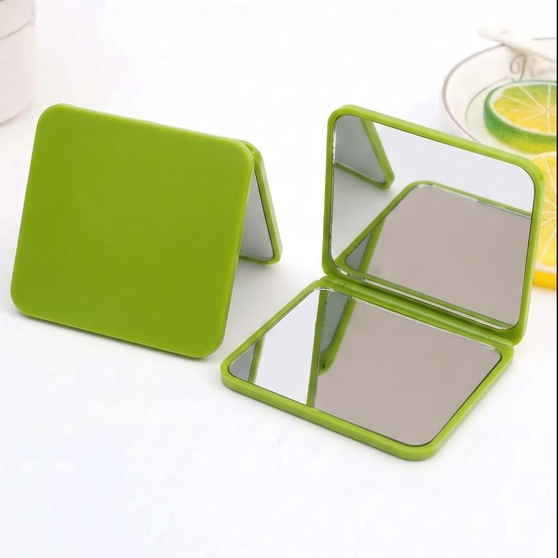 "Kompakt Çift Taraflı Katlanır Cep Aynası: Taşınabilir Makyaj İçin Büyüteçli ve Normal