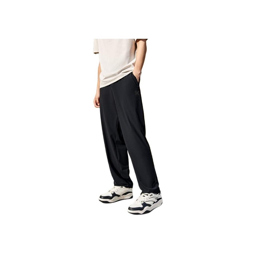 Anta Lightweight Breathable Solid Color Mid-Rise Straight Leg Sports Pants Men pants Black 152431517R-1