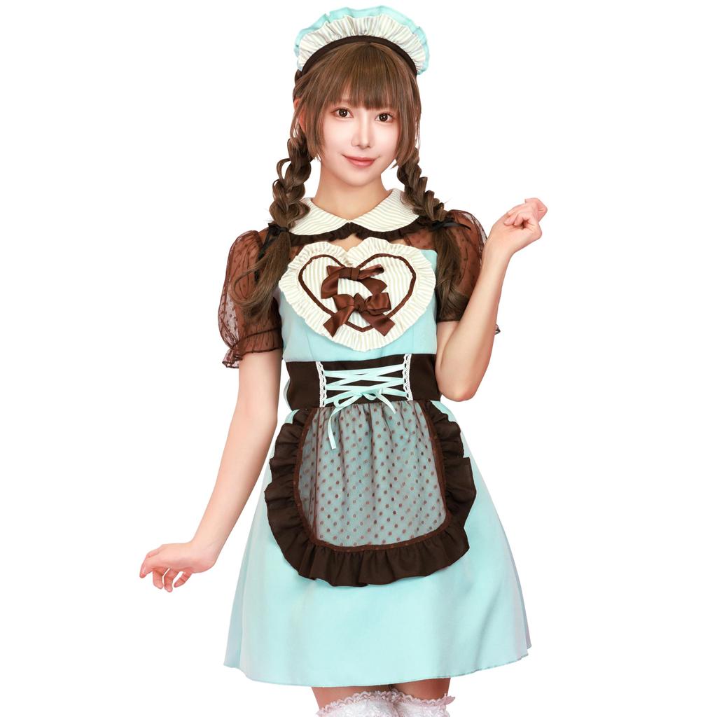 Clearstone Halloween Chocolate Mint Heart Maid Cosplay Green Costume,