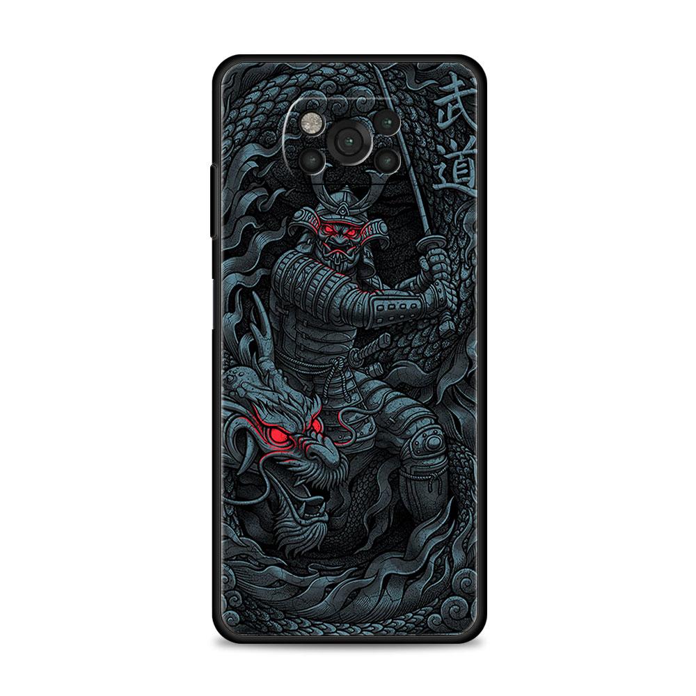 Cover For Xiaomi Poco X3 X4 NFC M3 M4 Pro 5G Mi 11 lite 11T 9T 12 10T 11E Note10 Phone Case Japan Samurai Oni Mask