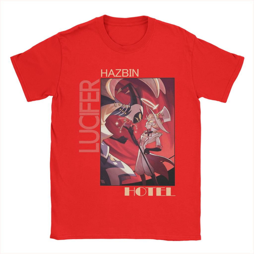 Hazbined Hoteled Adam Lucifer Graphic Print Tshirt Women Men Fashion Cotton Crewneck Tees Oversized Loose Casual Summer New Top