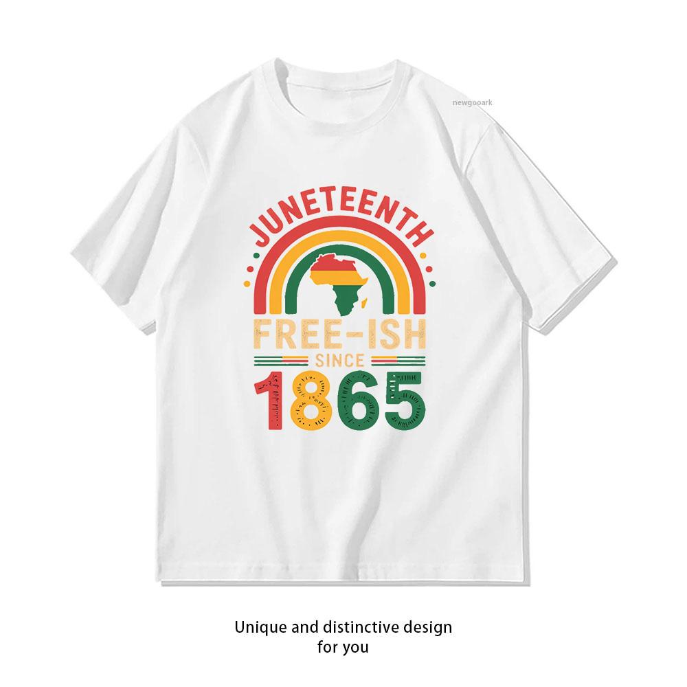 Juneteenth Freeish Since 1865 Rainbow Juneteenth 1865 Essential tshirt woman man Casual cotton printed t shirts summer Oneck M
