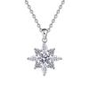Sterling Silver 925 Moissanite Starburst Necklace with D Color One Carat Pendant
