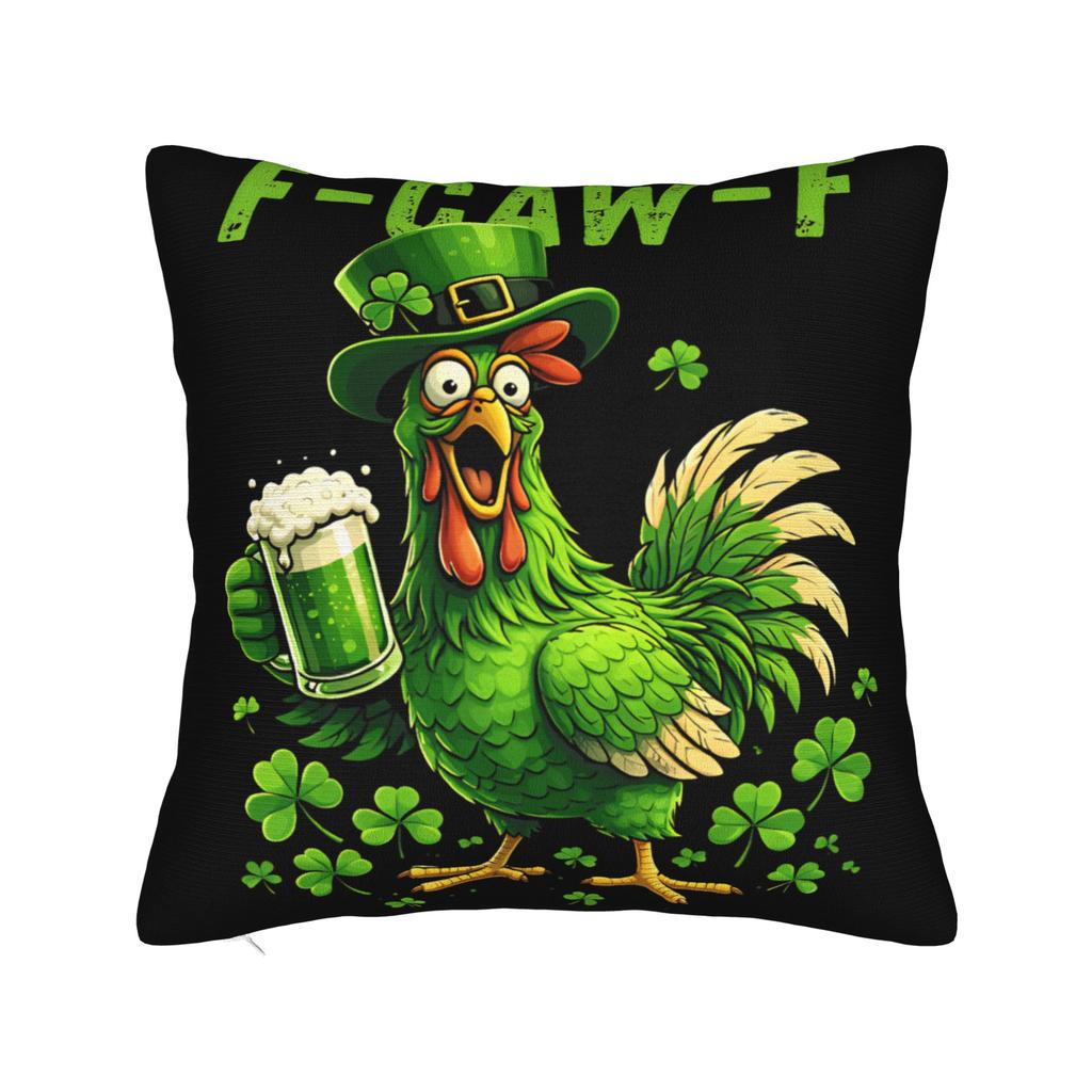Pillow Cover Funny Leprechaun Playing Soccer St Patrick Day Novelty Pillow Case For Living Room Chair Pillowcases