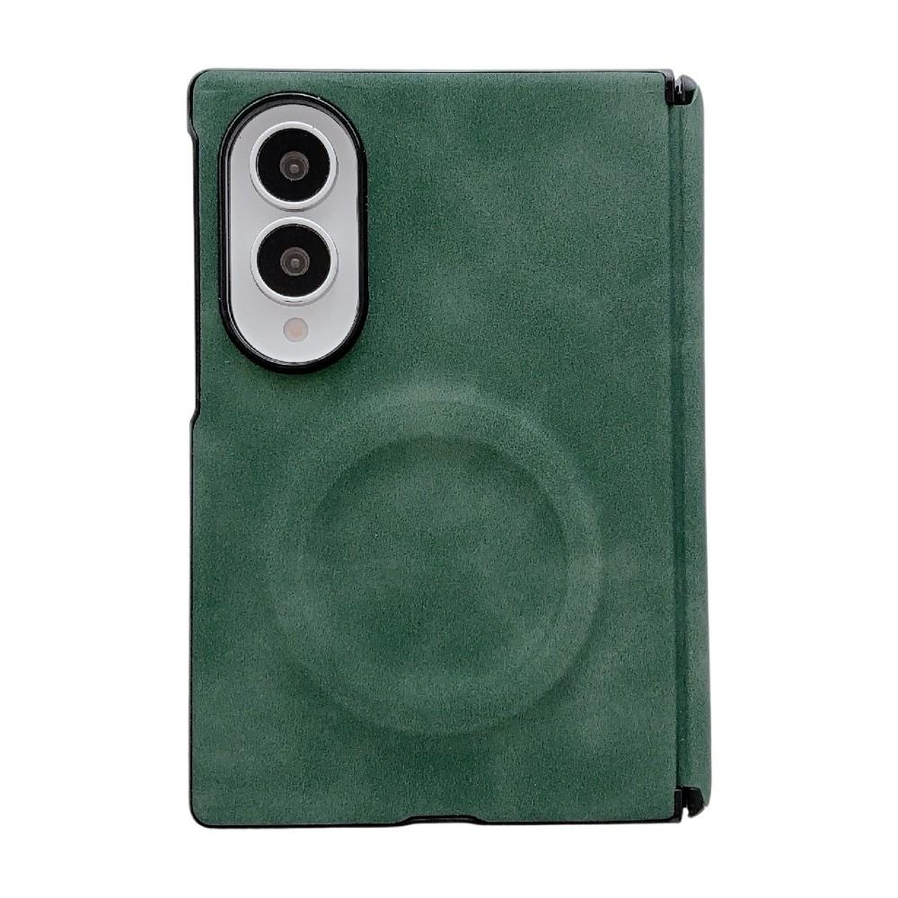 PU Sheepskin Leather Luxury Magnetic Case for Samsung Galaxy Z Fold 8 Ultra 8 7 6 5 Wireless Charging Hinge Protective Cover