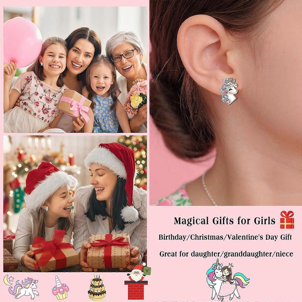 Emlimny Silver Stud Earrings for Hypoallergenic CZ Lovely woman for woman Birthday Party