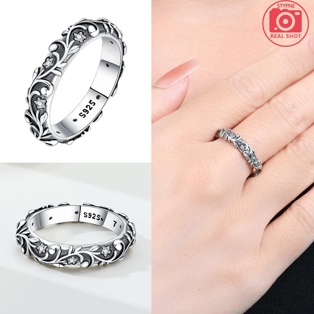 

Authentic Ring copper Vintage White Zirconia Ring Floral Patterns Womans Ring Anniversary Delicate Gift Accessory 6
