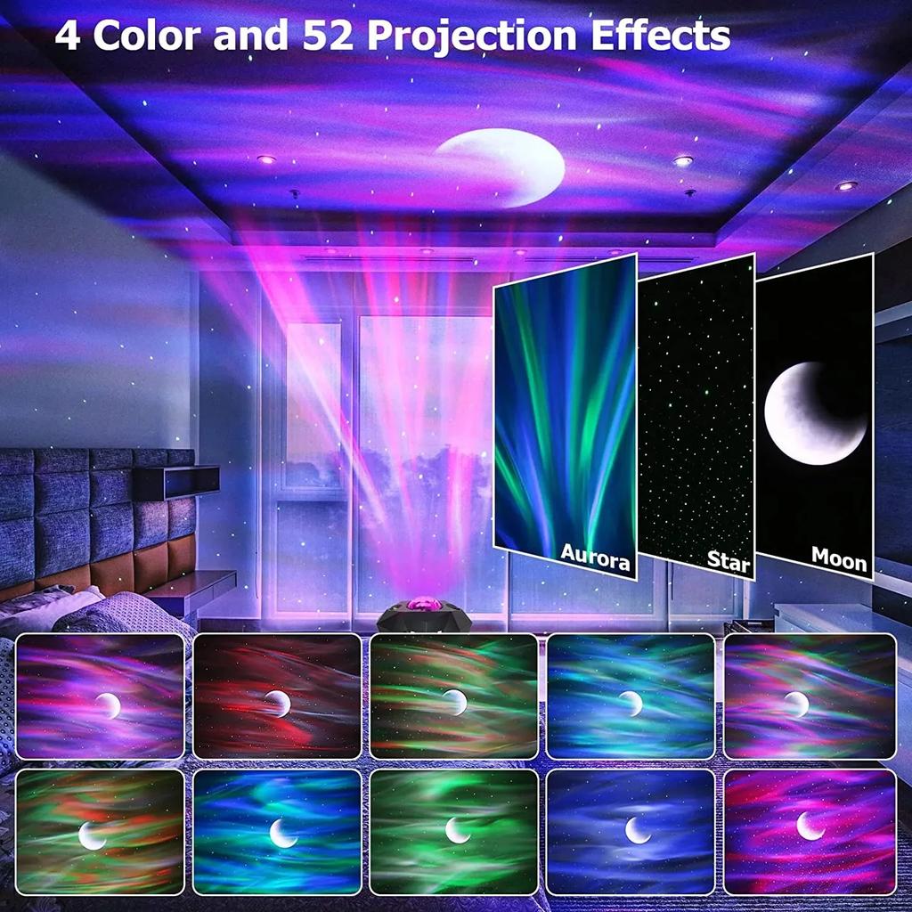 New Star Projector 3 In 1  Night Light Projector Wireless Music Speaker Aurora  Starry for  Baby Teen Adults