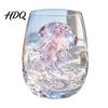 Luxury Decorative Glass 3D Animal Stemless Wine Glass Ocean Inspired Details Elegant Clear Gifts Cup Durable Drinkware for Home Kitchen And