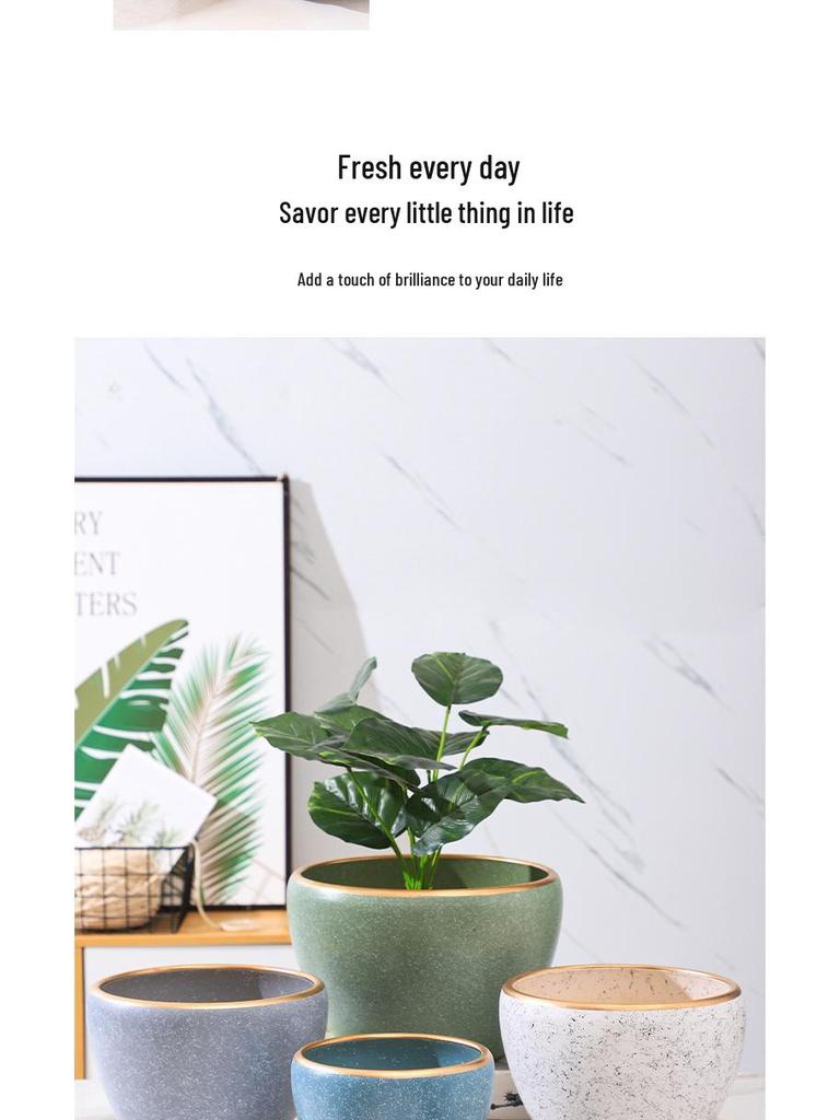 Extra Großer Nordischer Keramik-Blumentopf für Innen- und Balkongebrauch - Perfekt für Orchideen, Sukkulenten und Bonsai