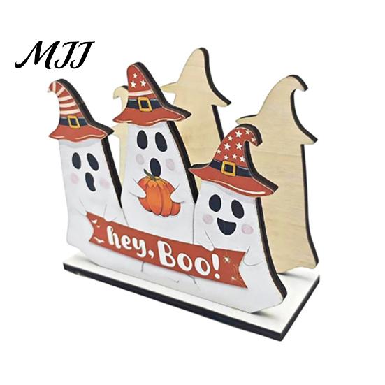 Rustic Kitchen Storage Halloween Wooden Napkin Holder, Ghost Black Cat Decorative Tabletop Tissue Countertop Organizer Dispenser, Paper Towel