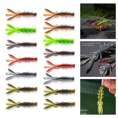15PCS Appâts Souples Écrevisse Appâts Artificiels Appâts Flottants Crevette Homard Appâts Écrevisses Leurre Poisson Nageur Appât Simulation