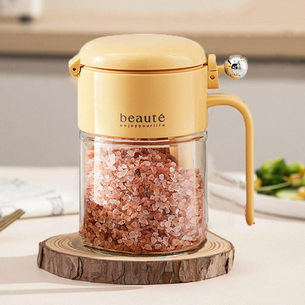 Large Capacity Glass Seasoning Jar 400ml Salt Seasoning Box Sugar and Salt Container  for Home