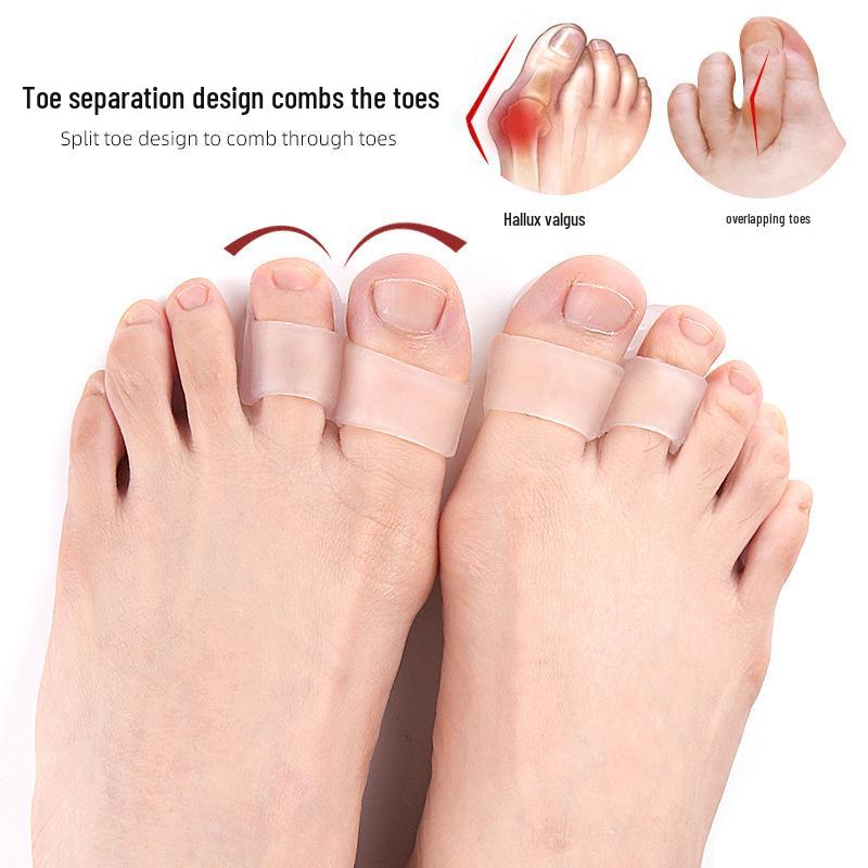 Dual Hole Toe Separator & Bunion Corrector, Hammer Toe Straightener, Fragrance Toe Protector Pad, Adjustable