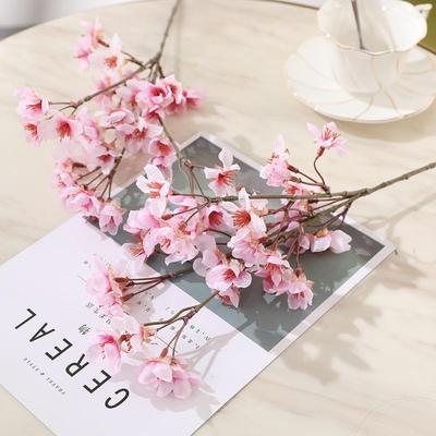 1 Pcs Artificial Flower Peach Blossom Branch Cherry Blossom Home Christmas Decoration Wedding Accessories