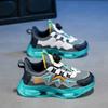 7288 Medium and Older Children's Leather Waterproof Boys' Children's Sports Shoes Men's 2025 New Rotating Button Trend Casual Running