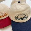 New Autumn Winter Corduroy Baseball Caps Women Men Fashion Letter Embroidery Patchwork Snapback Hat Unisex Soft Top Hip Hop Cap