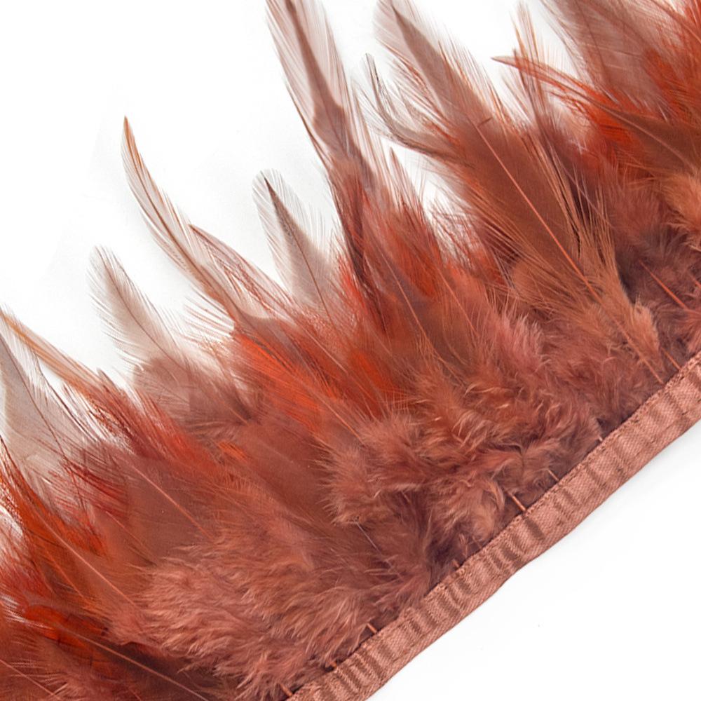 1 Meter Colorful Chicken Feather Tassel Decorated On Tape Chicken Feather With Sewing Fly Dress Lace Decoration