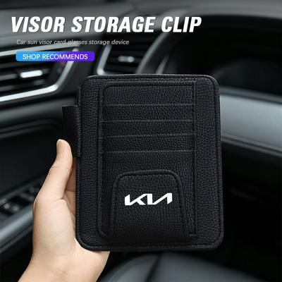 Auto-Sonnenschutz-Aufbewahrungstasche Karten-Brillen-Tasche für Sportage Seltos Sorento K3 K4 Soul Carnival EV6 EV9 Carnival K5 Pegas KX1 EV5
