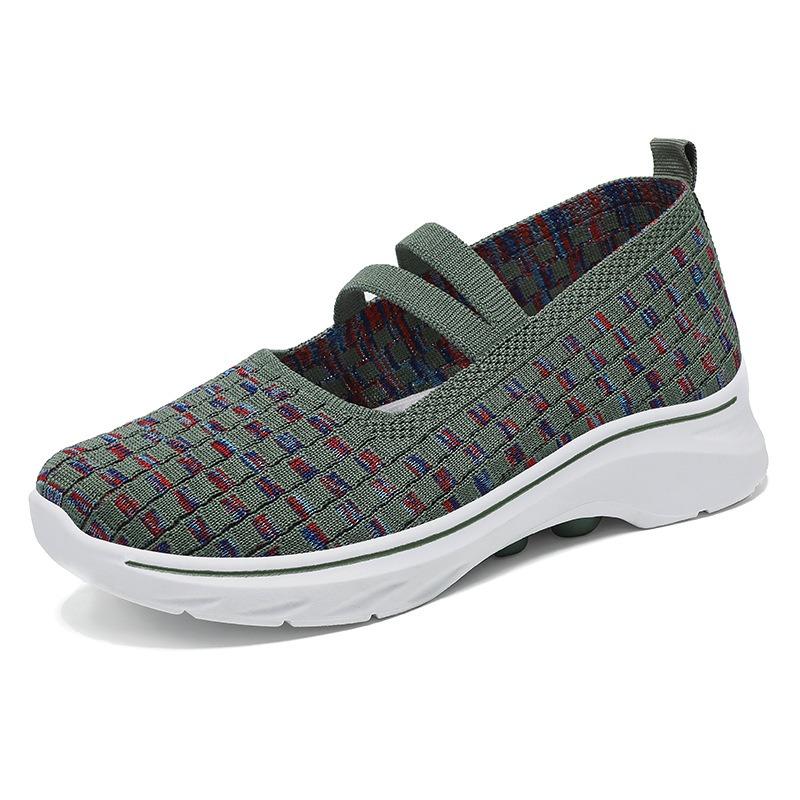 Women's Spring New Colored Casual Single Shoes Breathable Soft Sole Comfortable Mom Shoes