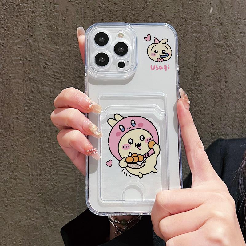 Card Slot Holder Silicone Wallet Pocket Case For Xiaomi Redmi Note 12 13 Reno 12F 13F 14F Samsung S23 S24 S25 Infinix Note 30 Cover Clear Phone Bumper