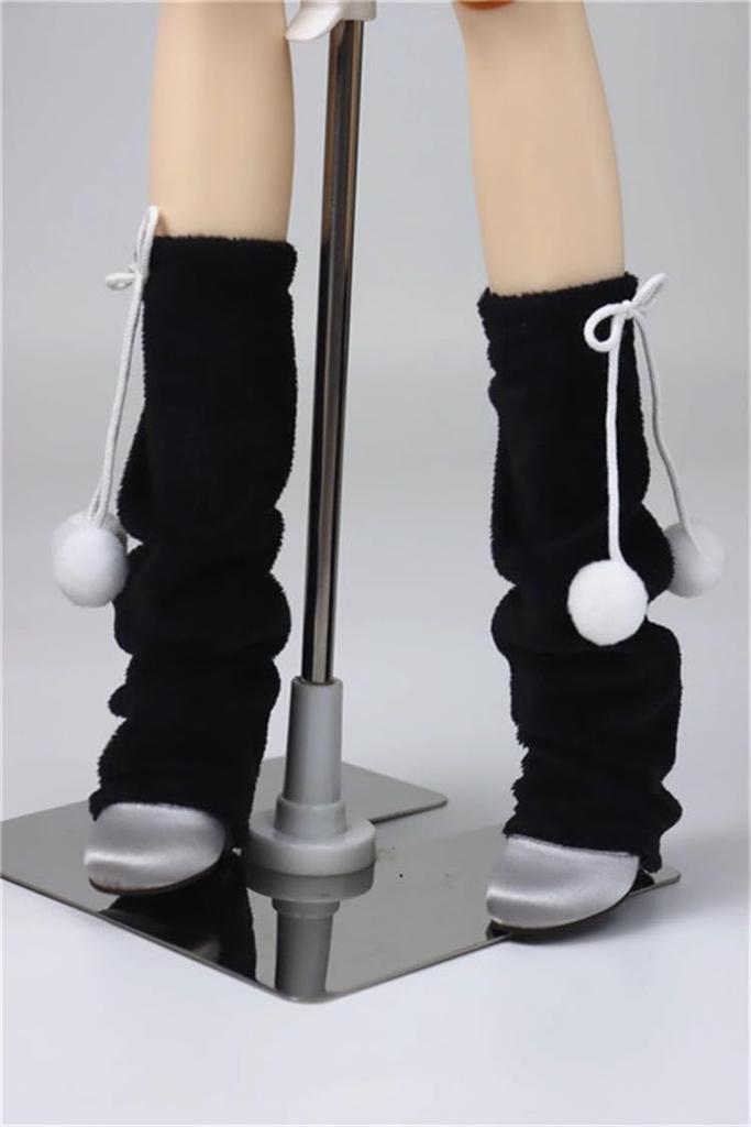HAMRETHYPPZ 14 16 13 BJD Kugelgelenkpuppenkleid, Puppenkostüm, Puppen-Hausmädchen-Outfit, Süße und Sexy Schwarze Pelzkugel-Strümpfe für BJD-Puppen, Entzückend und