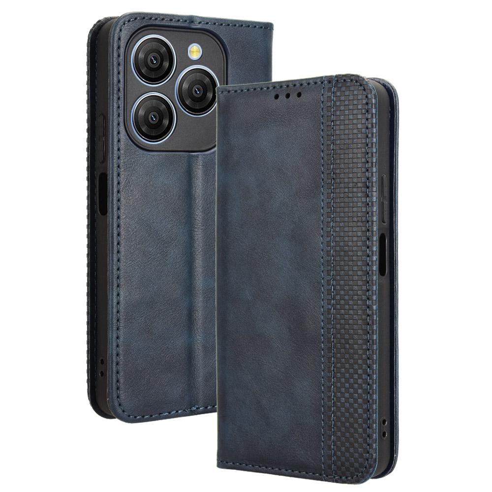 For Blackview Shark 9 5G Leather Case Wallet Stand Retro Texture Phone Cover