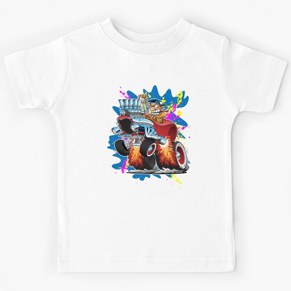 Funny Hot Rod Car Cartoon Kids T-Shirt 130