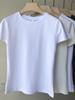 Women's Trendy Cotton Short-Sleeve Tee - Loose Fit, Solid Color, Korean Style, Summer 2025