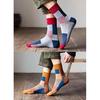 QPANDA Socks Mens Antibacterial Deodorant Cotton Thin Sports Moisture-Wicking 5-Pair Set 24-28cm Colorful Outdoor Casual