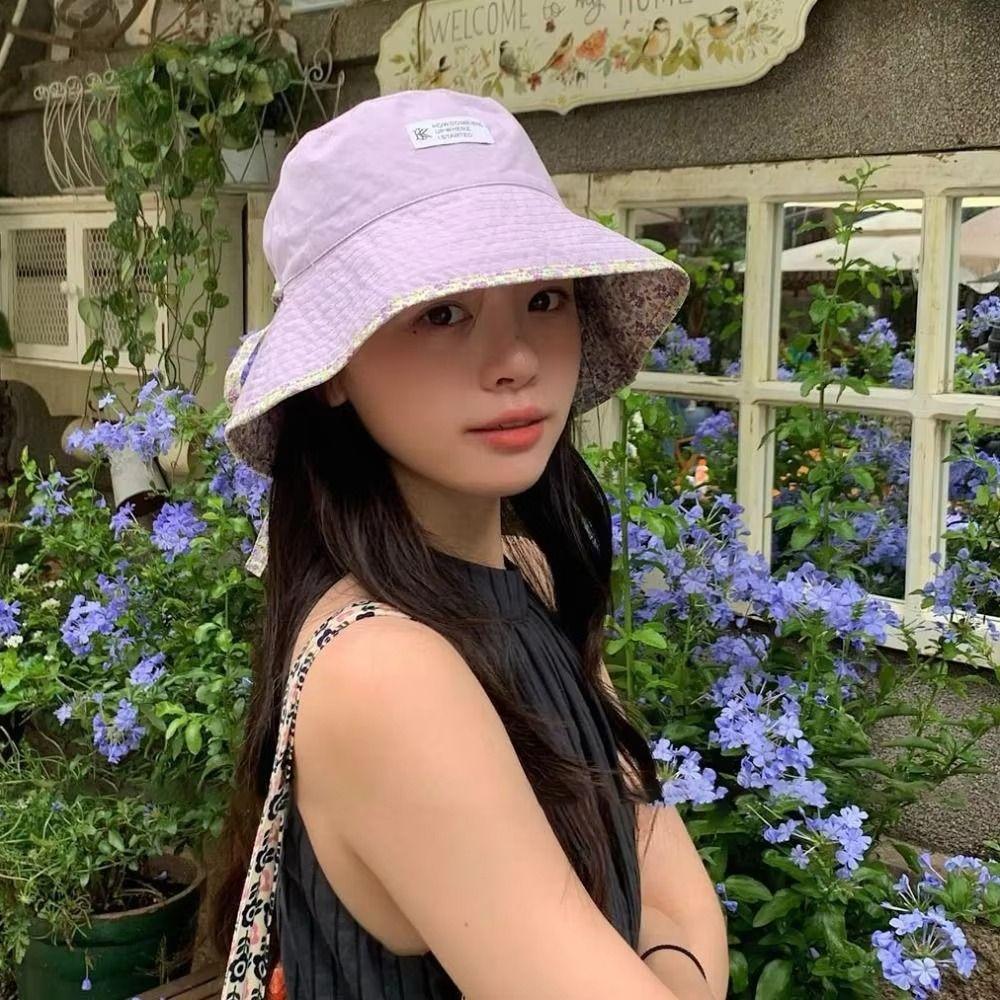 Double Sided Panama Bucket Hats Reversible Summer Sun Hats Fashion Women Fisherman Hat  Basin Caps