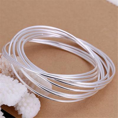 Bijoux Classique Plaqué Argent Bracelet Dix Anneaux Bijoux Plaqué Argent 925 Bijoux Mains Mode