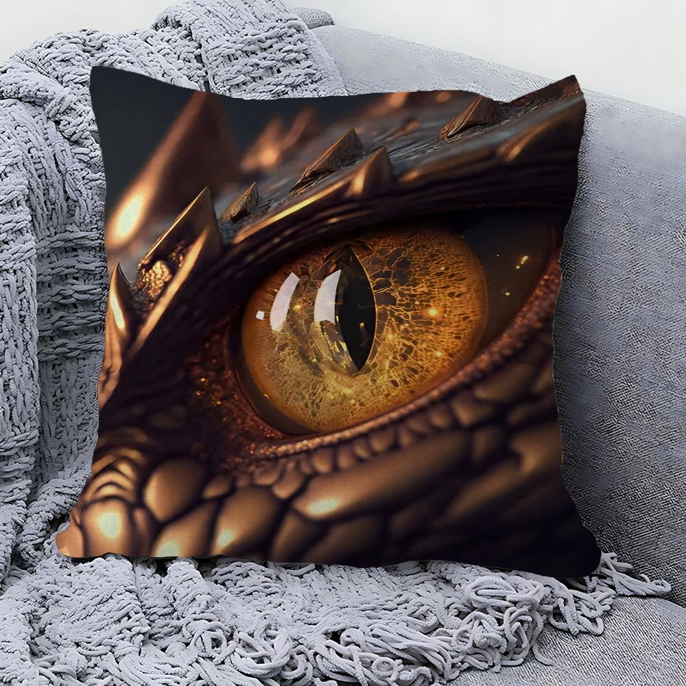 Dragon Eyes Pillow Covers Cartoon Sofa Decorative Home Double-sided Printing Short Plush Cute Cushion Cover