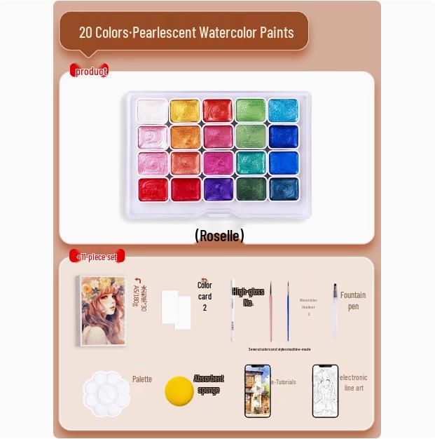 Pearlescent Dunhuang Gold Watercolor Set: 60 Colors for Painting & Nail Art