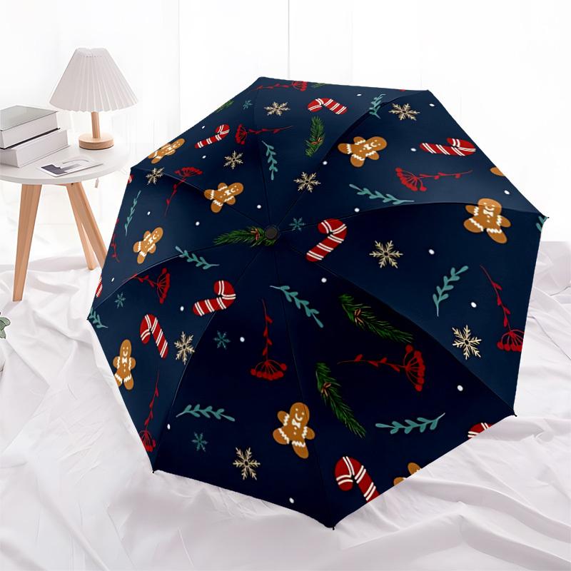 1pc Christmas Cookies Automatic Open/Close Umbrella with One Touch Button,, Windproof Design   Lightweight Portable Umbrella for Women & Men6048