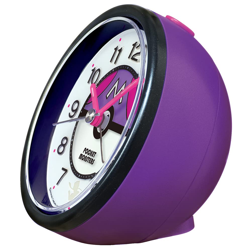 Seiko Clock Alarm Clock Table Clock Character Pocket Monster Purple Metallic 88 x 92 x 78mm CQ424Z
