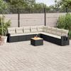 VidaXL Garden Lounge Set with Cushions 10 Pcs, Patio Sofas, Patio Furniture Set, Outdoor Furniture, Black 3256938
