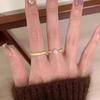 Gold Brushed Diamond Star Moissanite Ring - Women's Retro Stackable Luxury Piece
