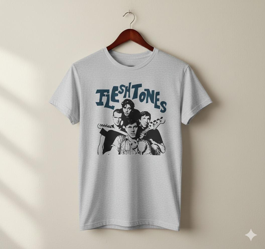 The Fleshtones Band Graphic T-Shirt Vintage Punk Rock Tee Gray - T237 XXXL