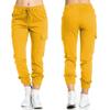 Women S Cargo Casual Elastic Waist Drawstring Side Pocket Long Pants