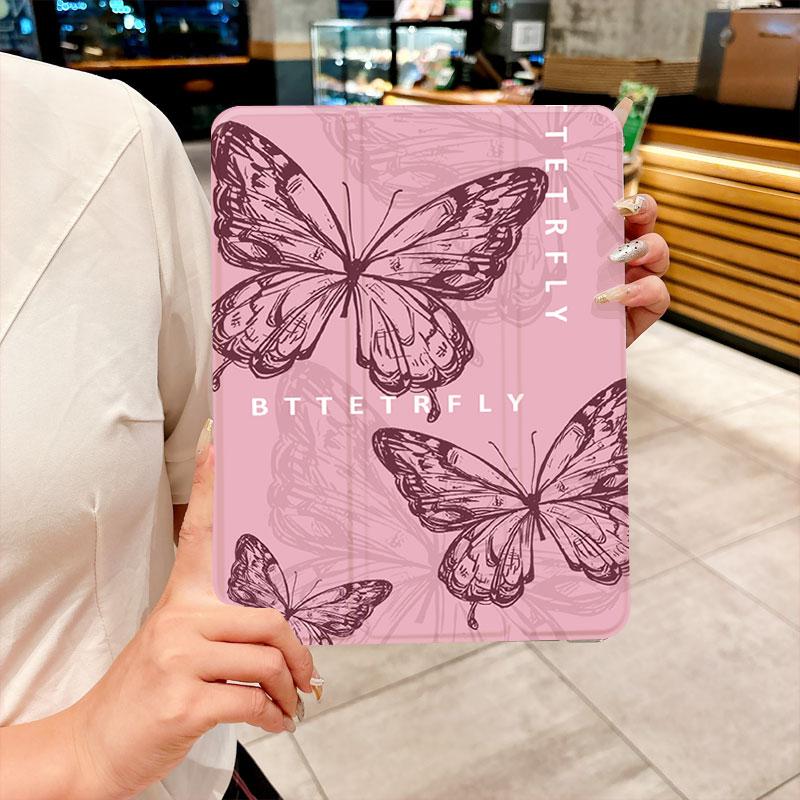 Ins Beautiful Butterfly Pattern Tri-fold Tablet CASE for IPad Pro 10/11/2020/6th/7th /8th /Air 3rd/Air 4th/9th Gen/Air 5th Gen 2