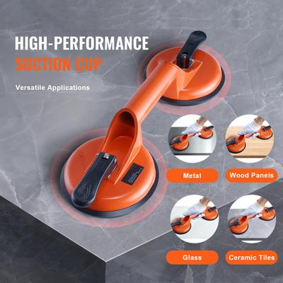 SucceBuy 4,7" 2er-Pack 330 lbs Glas-Vakuum-Saugheber-Vakuum mit Aluminiumgriff zum Heben von Glas, Granitfliesen, Metall, Holzplatten
