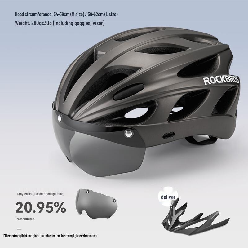 Rockbros Kids Youth Cycling Helmet with Magnetic Goggles M (54-58cm)