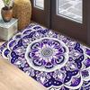 1pc Christmas Decor Non-Slip Door Mat with Purple Mandala Design for Living Room And Bedroom, Modern Welcome Carpet for Home